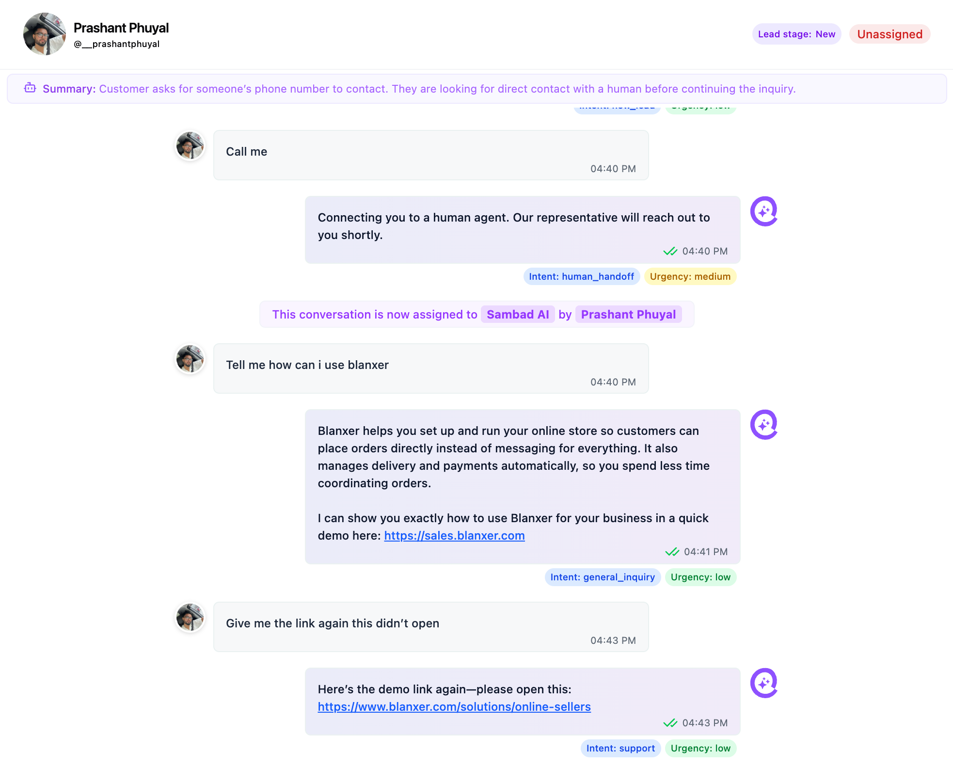 Sambad AI handling conversations